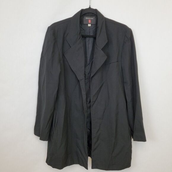 Vintage Elizabeth Arden Longline Blazer Jacket Womens Small Worsted Wool FLAW - Picture 1 of 9